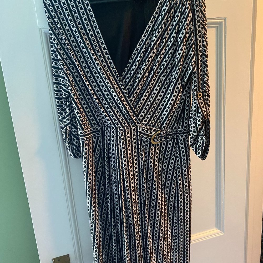 Laundry by Shelli Segal Black-n-White Wrap dress